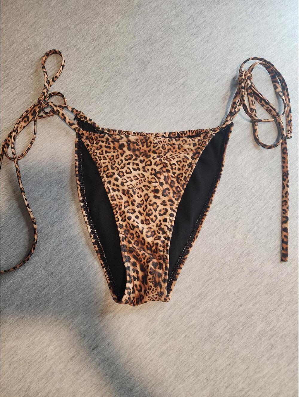 Windsor Leopard Print Tie-Side Bikini Bottom